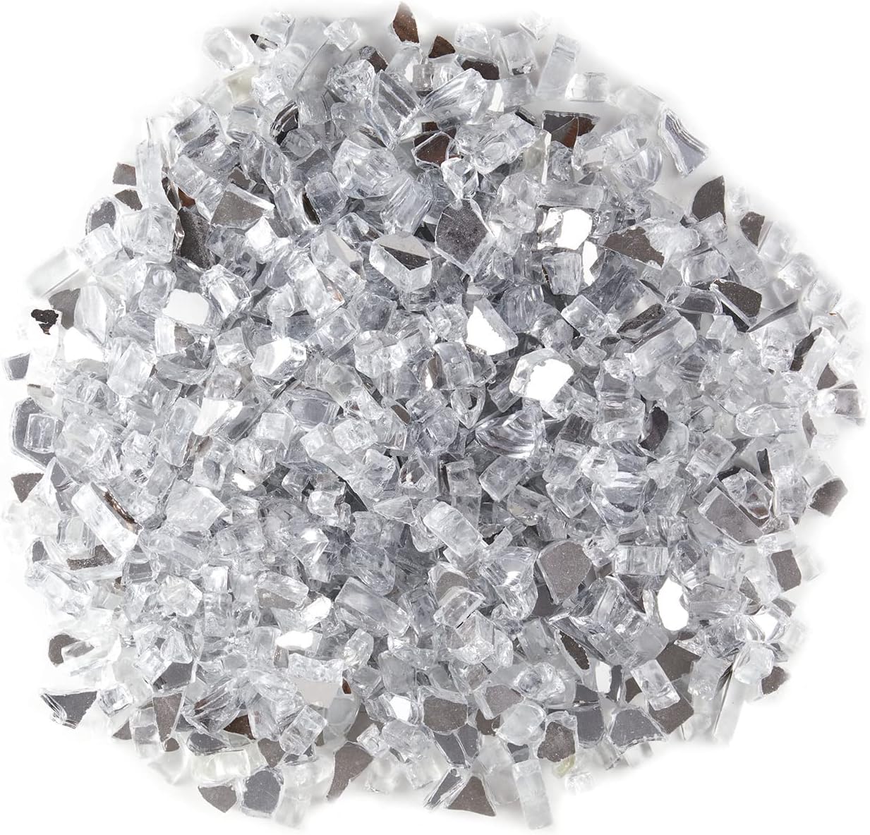 WO Outdoor Tempered Glass 1/2" inch High Heat Fire Rocks for Gas or Natural Fire Pit Table, Propane Fireplace, Safe for Outdoors and Indoor, 10 lb. - 10 Pounds (Starfire Reflective)