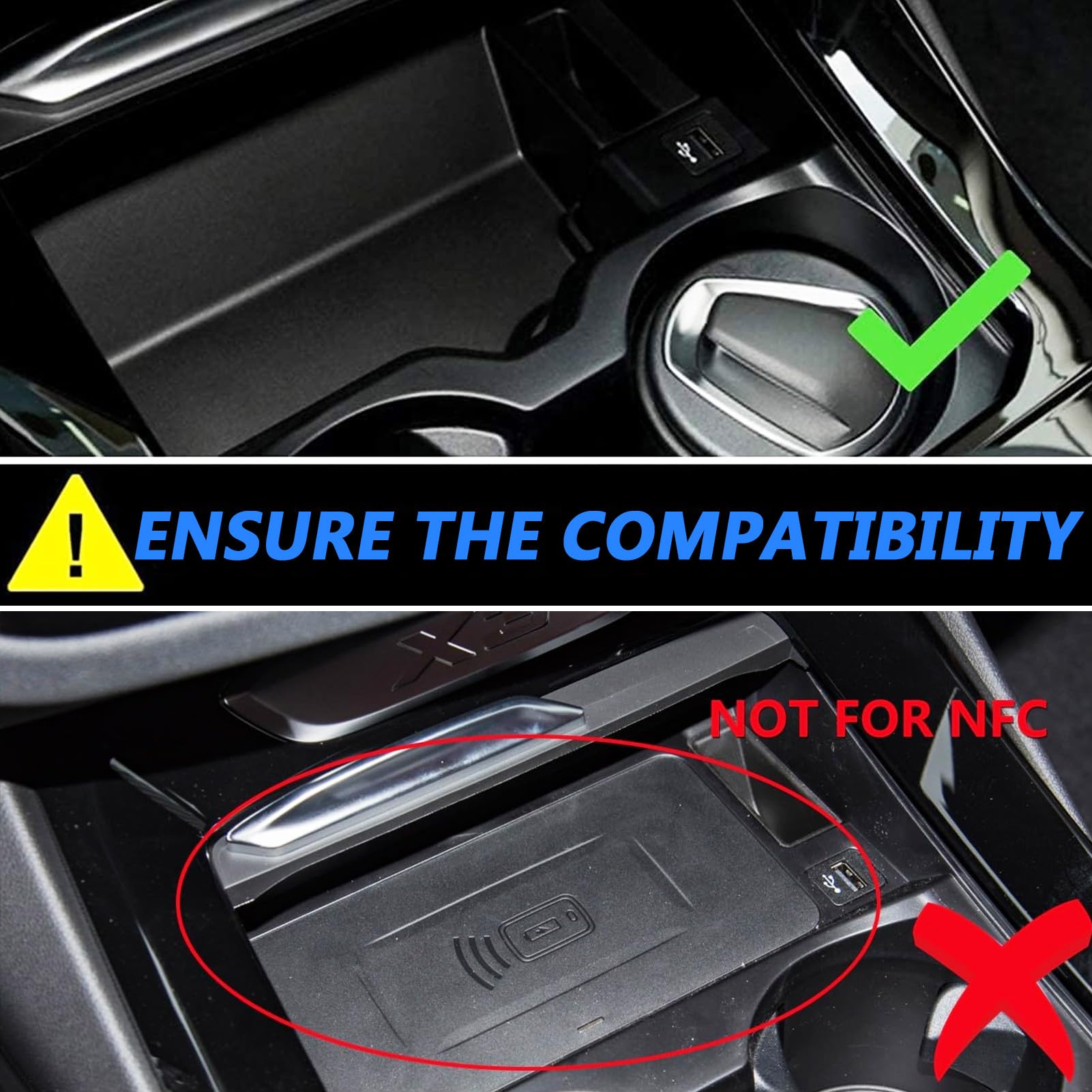 Bezprzewodowa ładowarka Samochodowa Telefonu do BMW (2018-2023) X3, X4, (2019-2023) X3M, X4M, (2021-2023) iX3, Konsola środkowa Akcesoria Podkładka ładująca, Szybka ładowarka do i-Phone Sam-sung