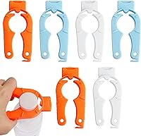 6-Pack 3-in-1 Bottle Cap Opener for Arthritis Hands - Multi-Purpose Gripper for Water Bottles, Jars, Cans - Kitchen, Camping Tool (Orange, Blue, White)