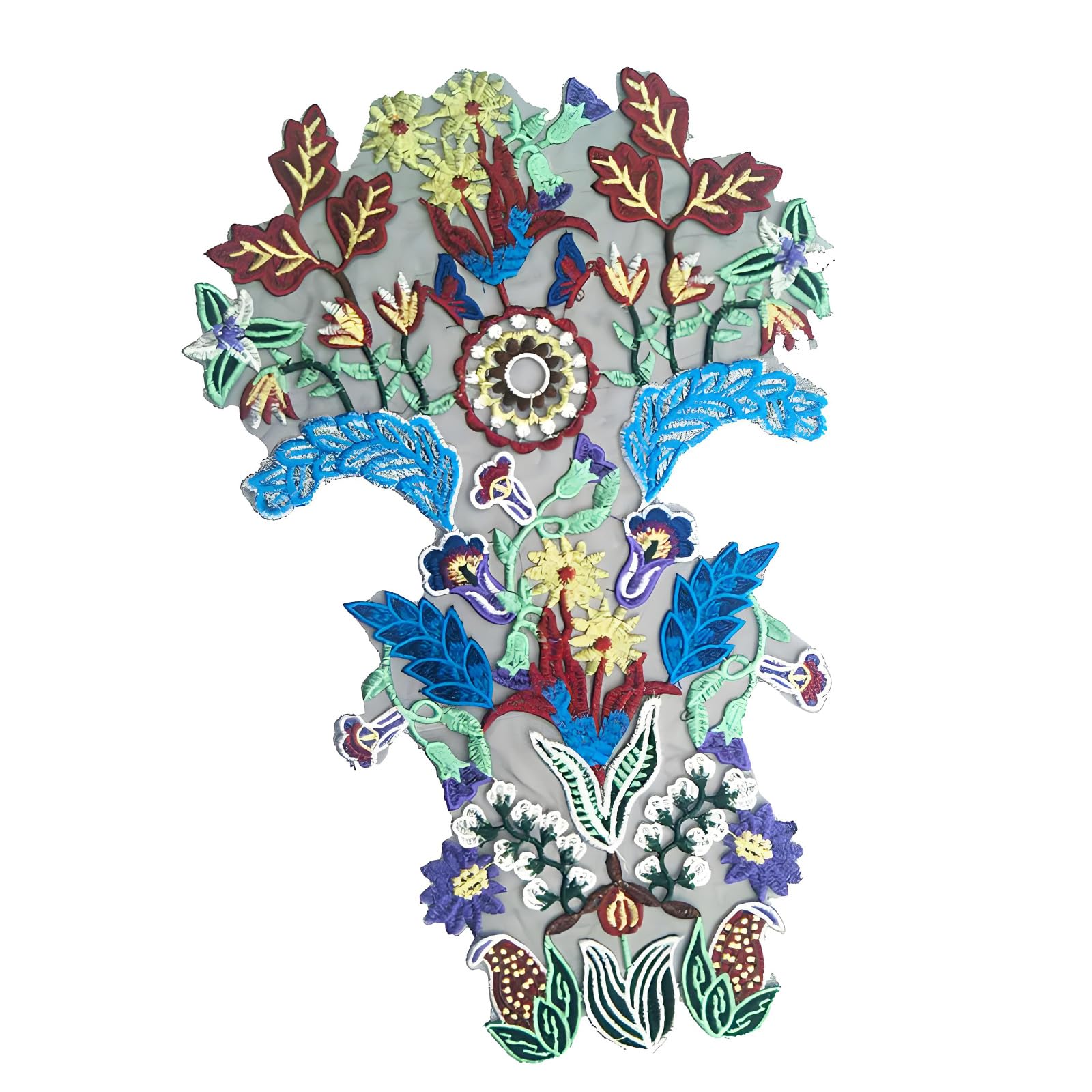 Textile Accent Embroidered Applique, Floral Sew-on Design for Clothing Embellishment, Dress Styling, and Sewing Floral Embroidery Applique Clothing Embellishment Blouse Trim Dress Accent Sewing