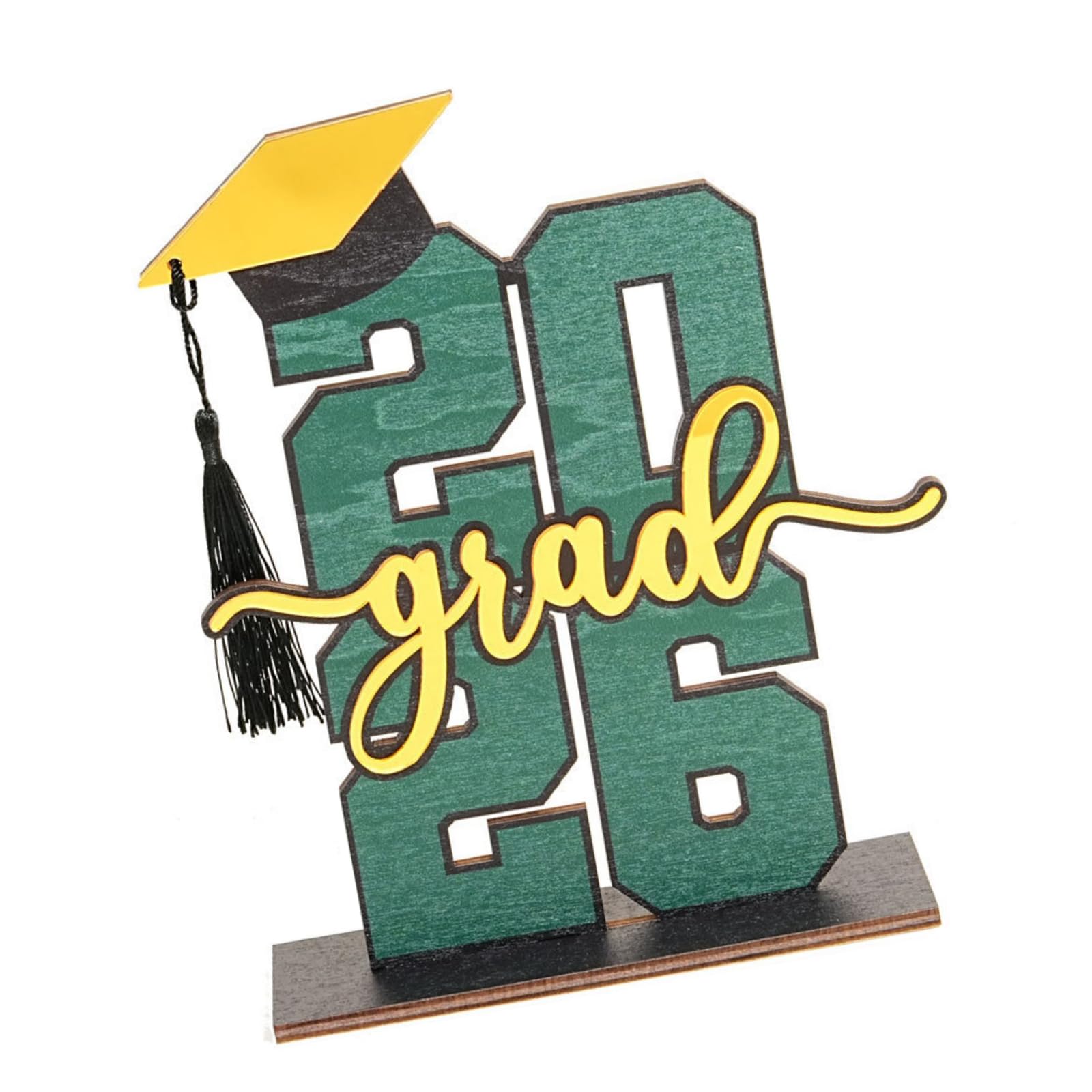hogtnd Class 2026 Wooden Table Toppers "Congrats Grad ", Wooden Sign, Graduation Table Toppers, "Congratulate", Tiered Tray Decorations