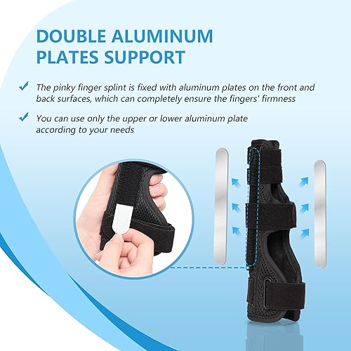 Miniatura 3 de Férula de dedo meñique, férula para fractura de boxer, férula metacarpiana para 4 o 5 dedo, férula para dedos rotos, gatillo y tendinitis artritis,