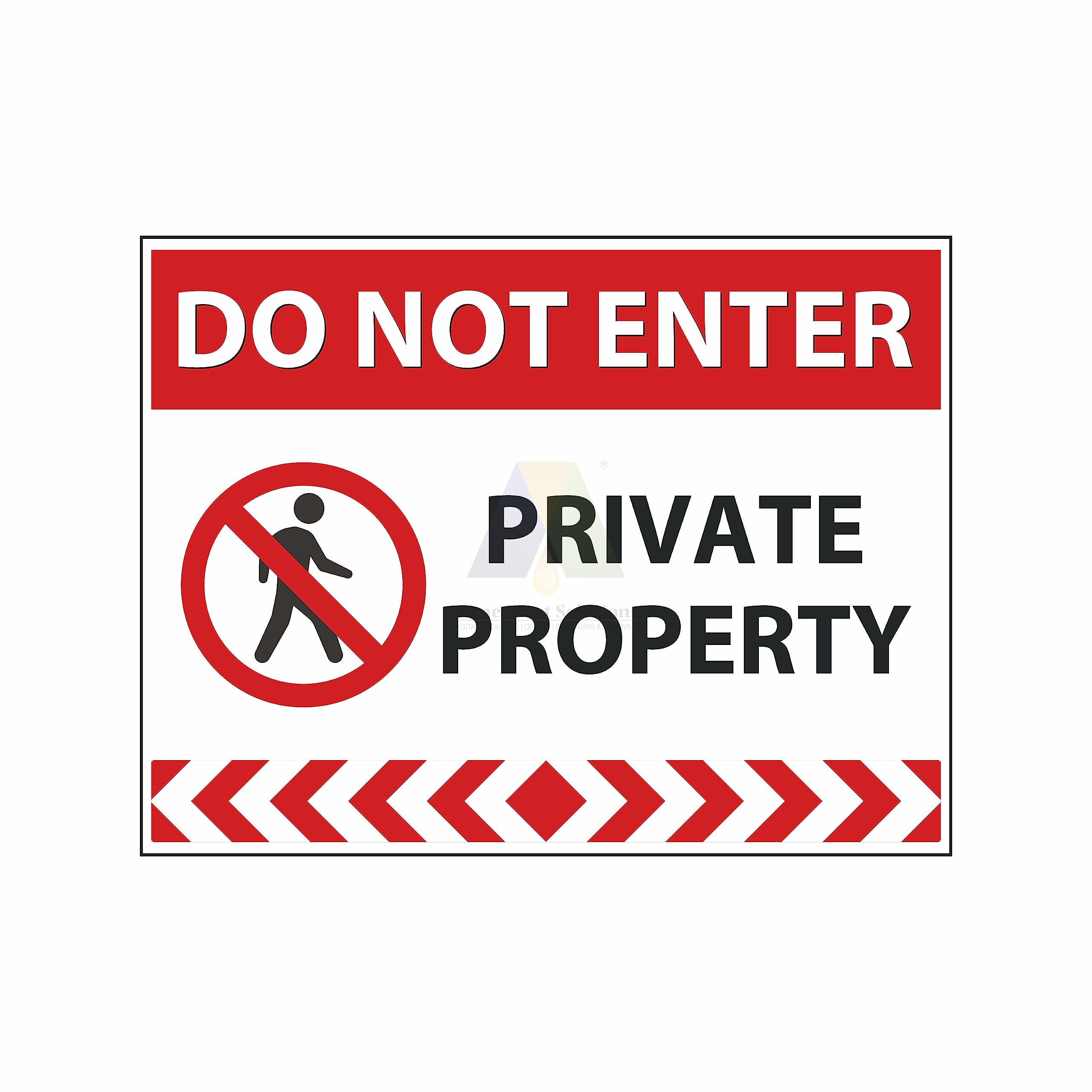 Do Not enter Private Property Signage Stickers Labels Safety Sign Stickers Self Adhesive Vinyl Warning Safety Security Sign Pack of 2 Pcs Size 12 Inch* X 9 Inch* Multicolor