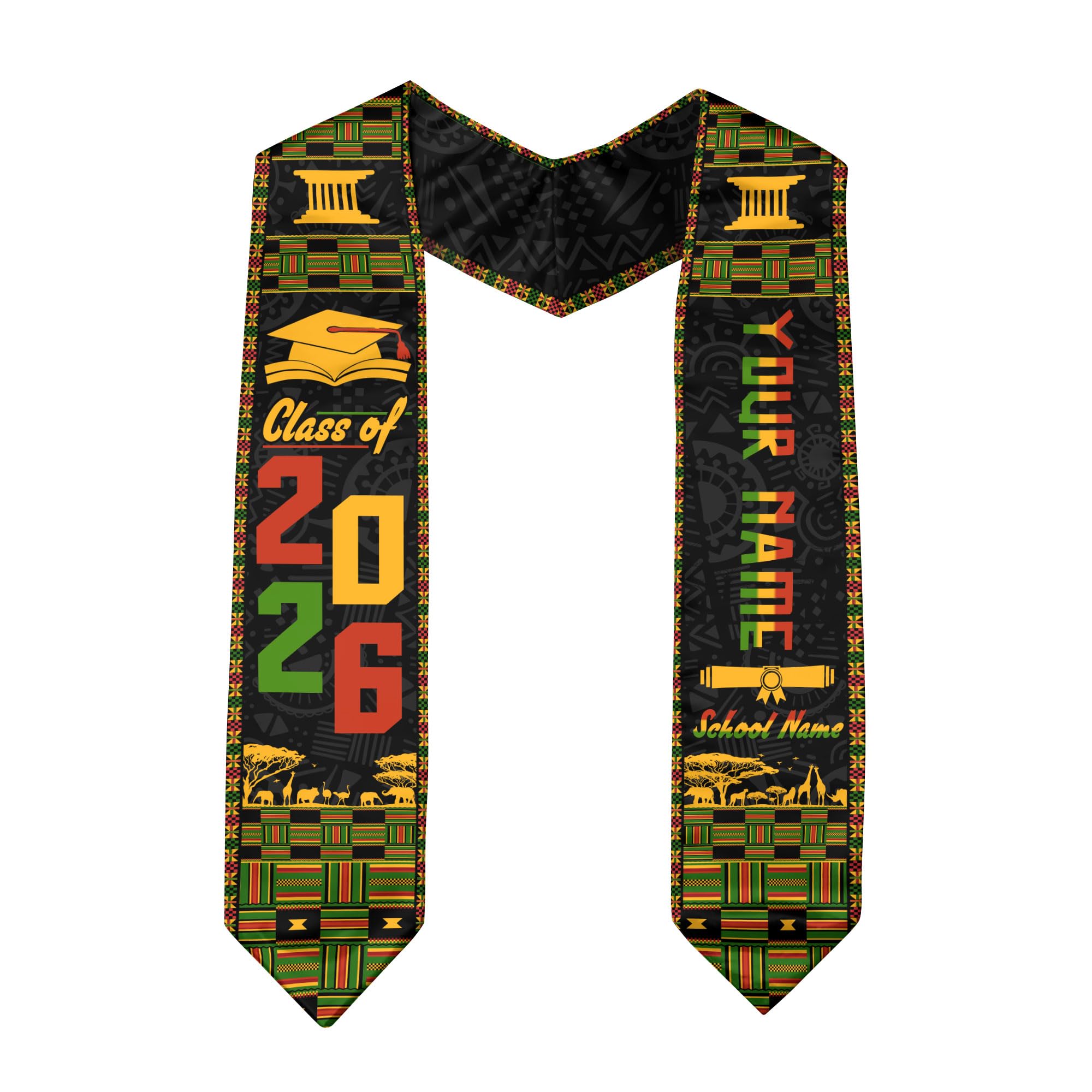 BUTILY African Sash, Graduation Stole Customize, Graduation Stole Class of 2026