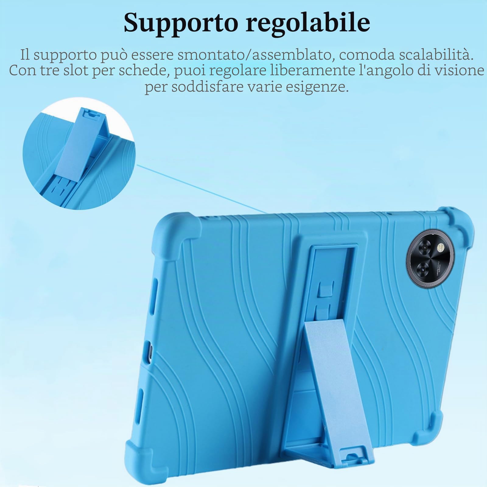 Custodia In Silicone Antiurto Con Supporto Rotante 360° Per Tablet DOOGEE U13 13 Pollici, Rosa