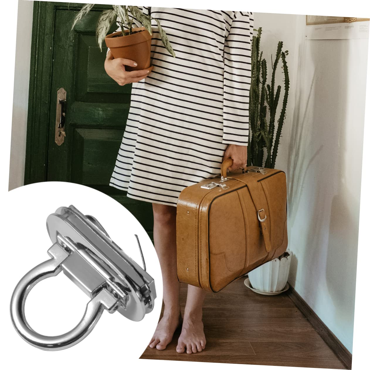 Housoutil 3sets Tasche Silber Einsteckschloss Koffer Vorhängeschlösser Einfach Installieren Legierung Schlösser 4 Stücke * 3