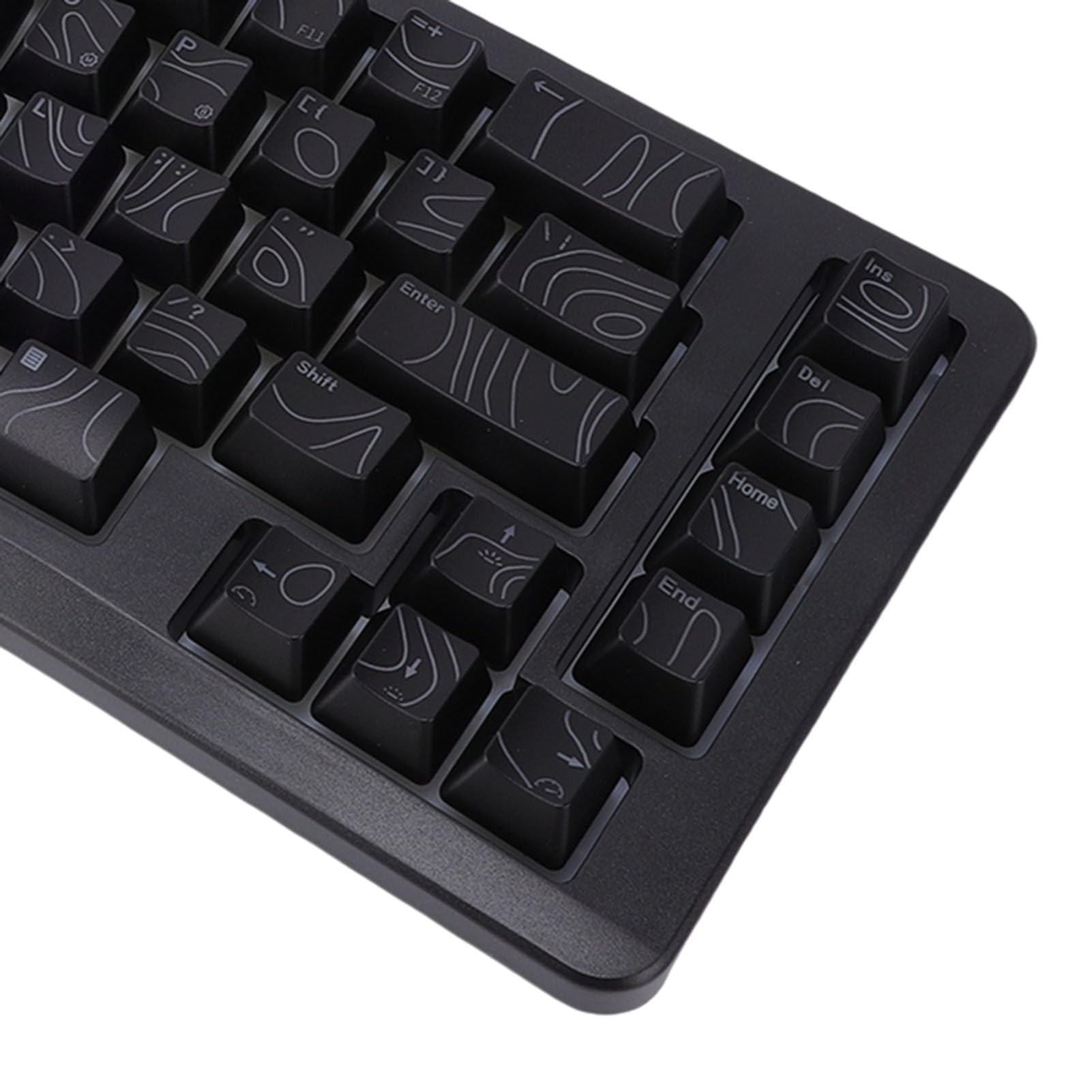 Tastiera Ergonomica Cablata, Tastiera Divisa a 69 Tasti, con Tasti Ondulati con Digitazione Comoda e Retroilluminazione RGB, Ideale per, IOS, PC e Laptop