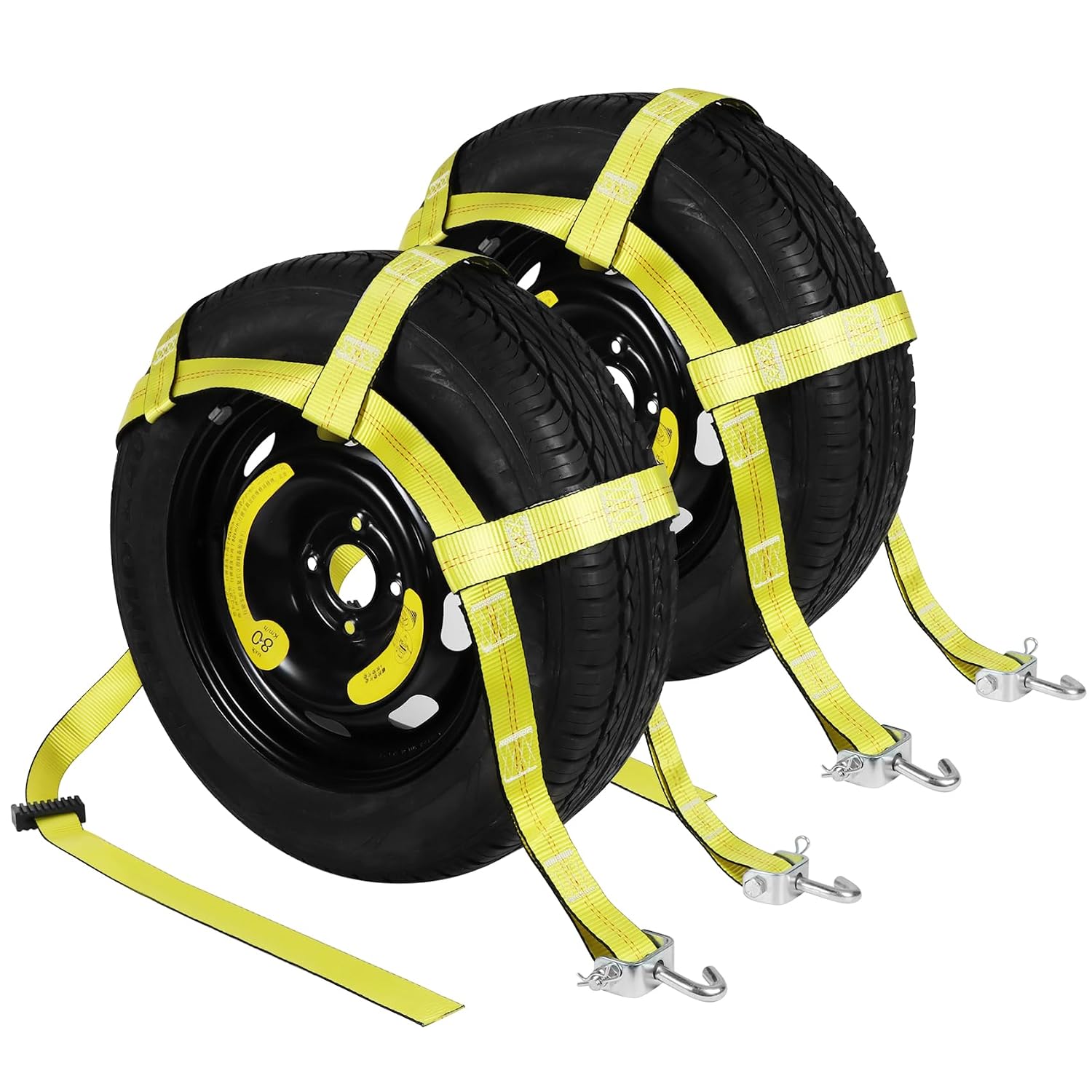 Adjustable Tow Dolly Basket Straps with Swivel J Hook-2 Pack,Car Wheel Strap Tire Bonnet Net Fits 13"-21" Tires Auto Unive... - Review, Price and Buying Guide