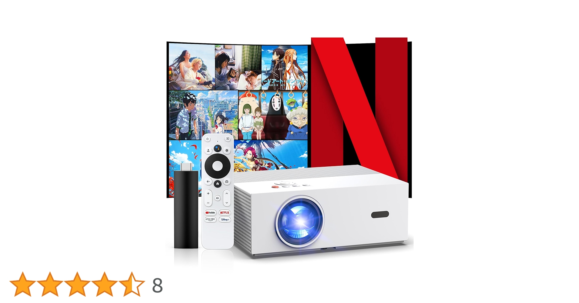 Amazon.co.jp: プロジェクター 家庭用 【TVスティック付属でNetflix