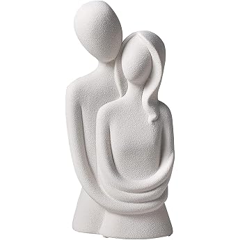 Modern Ceramic Sculpture Couple Statue Abstract Gift for Living Room Desk and Home Decoration
