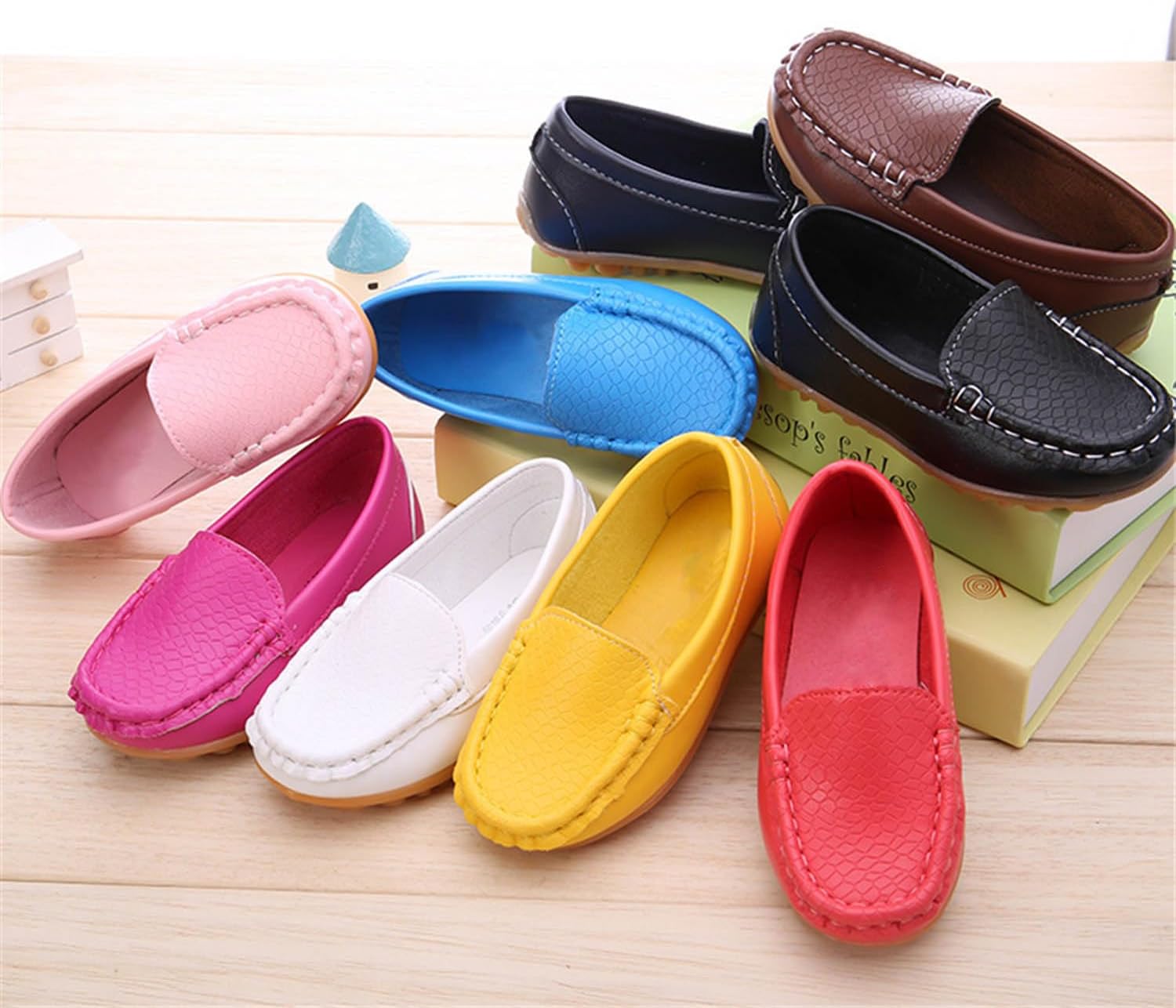 LONSOEN Toddler Little Kid Boys Girls Soft Slip On Loafers Dress Flat Shoes - Image 8