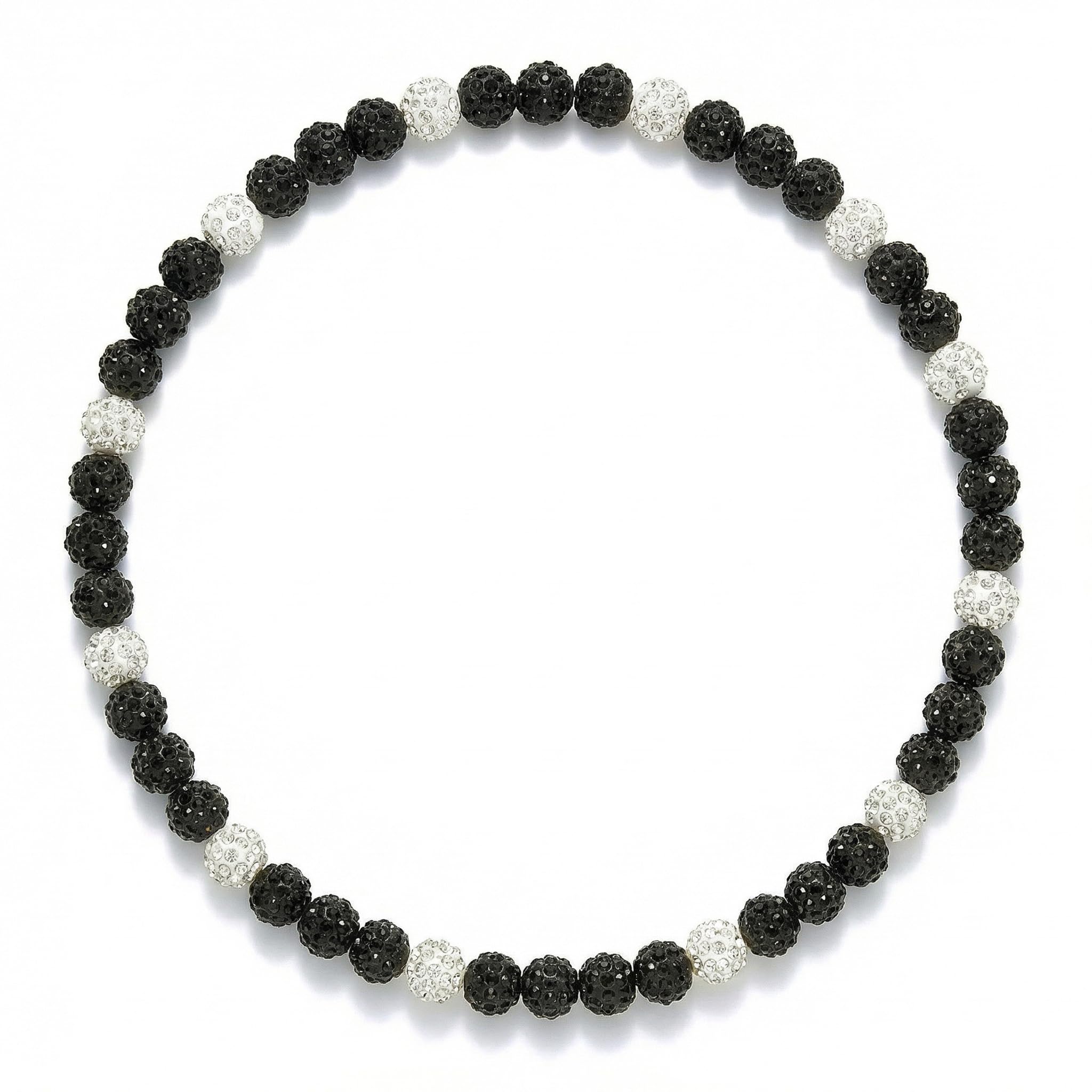 LMUWECNO Baseball Necklace for Men with Adjustable Bracelet, 10mm Rhinestone Beaded Choker 16/18/20 Inch, Strong Elastic Bling Ice Chains, Cool