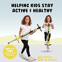 Vista 5 de New Bounce - Palo saltarín para niños Palos saltarines, 40 a 80 libras Edición deportiva, calidad, fácil agarre, palo saltarín para horas