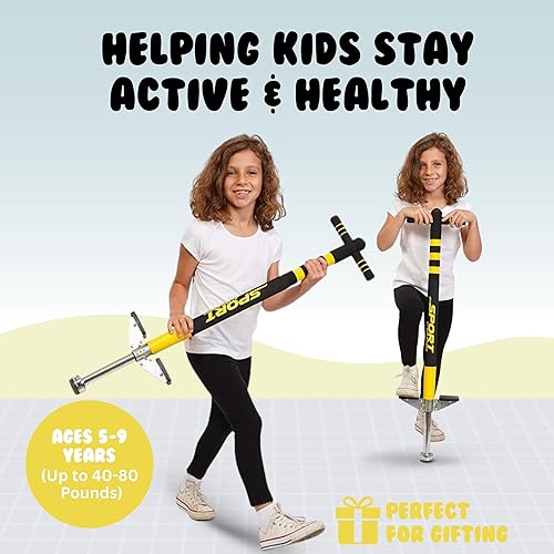 Miniatura 5 de New Bounce - Palo saltarín para niños  Palos saltarines, 40 a 80 libras  Edición deportiva, calidad, fácil agarre, palo saltarín para horas de