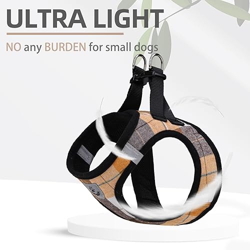 Miniatura 6 de PUPTECK - Arnés, collar y correa ajustables, sin tirones, para perros pequeños y medianos, cachorros y gatos, pechera reflectante acolchada de malla