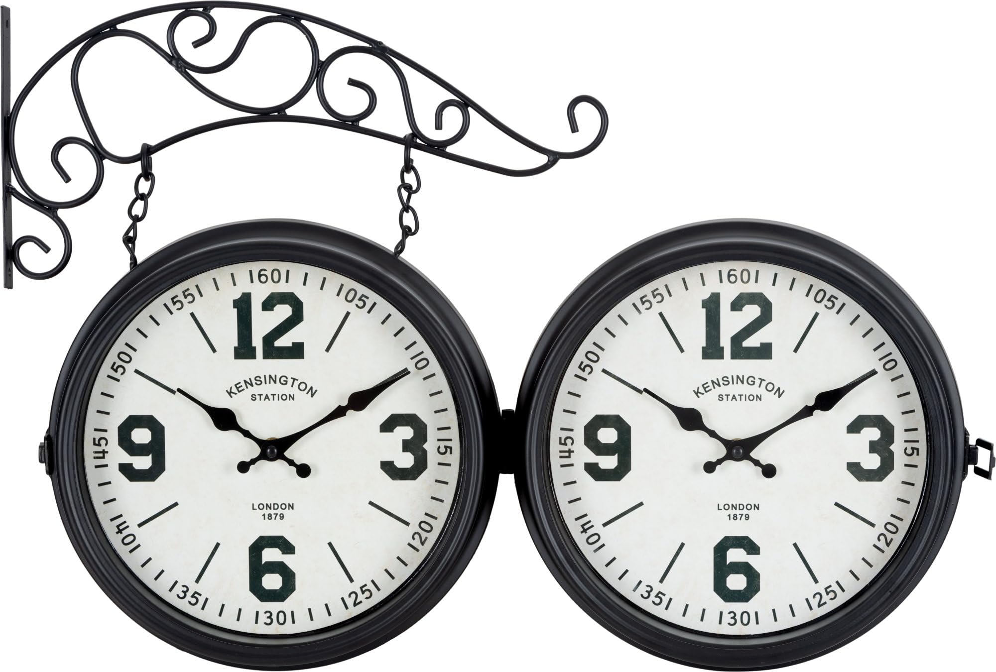 Stagecaptain BHU-4136 BK Reloj de Estación Grande con Soporte de Pared
