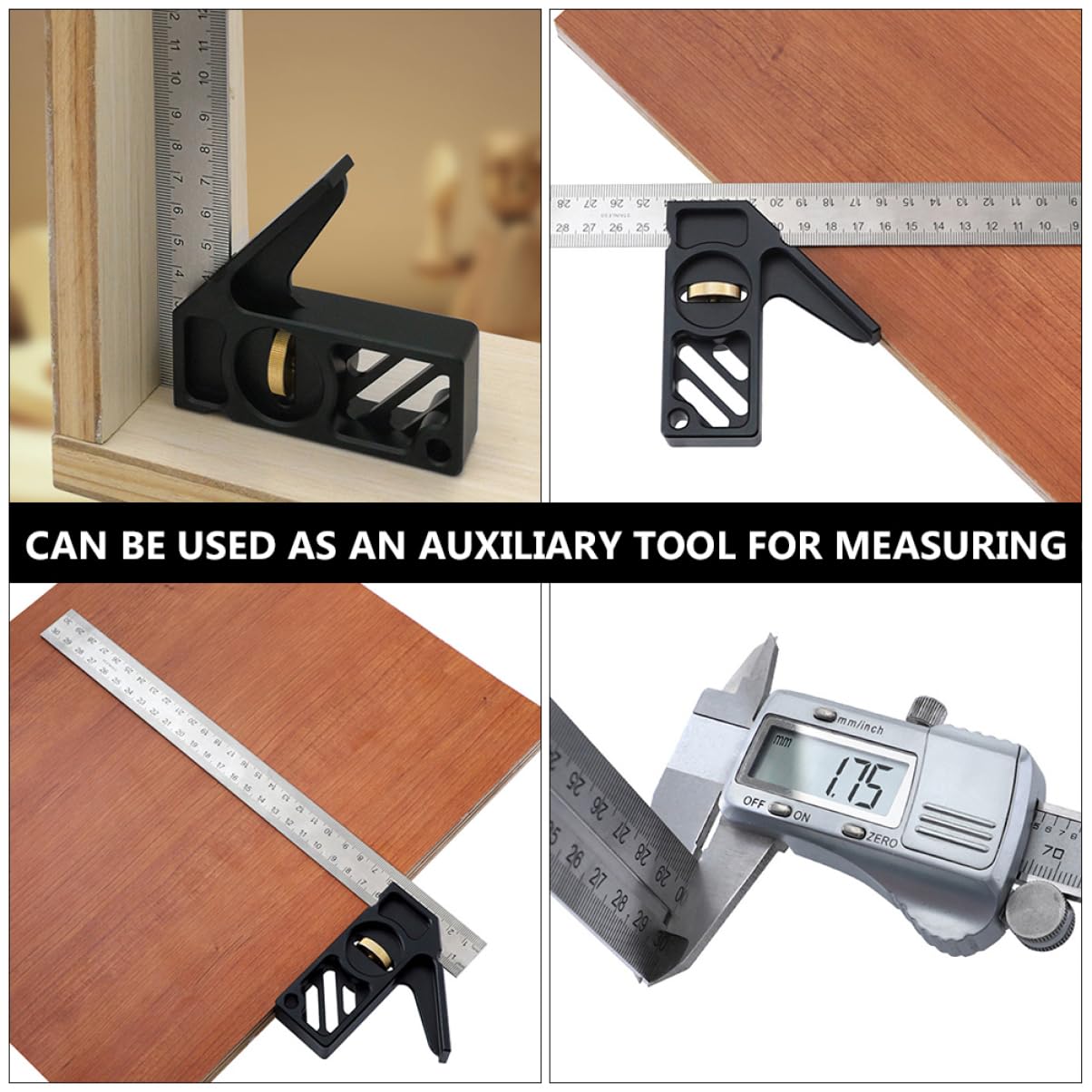 Woodworking Edge Ruler Precision Square Compact Design Limiter for Carpenter Measure Transfer Gauge