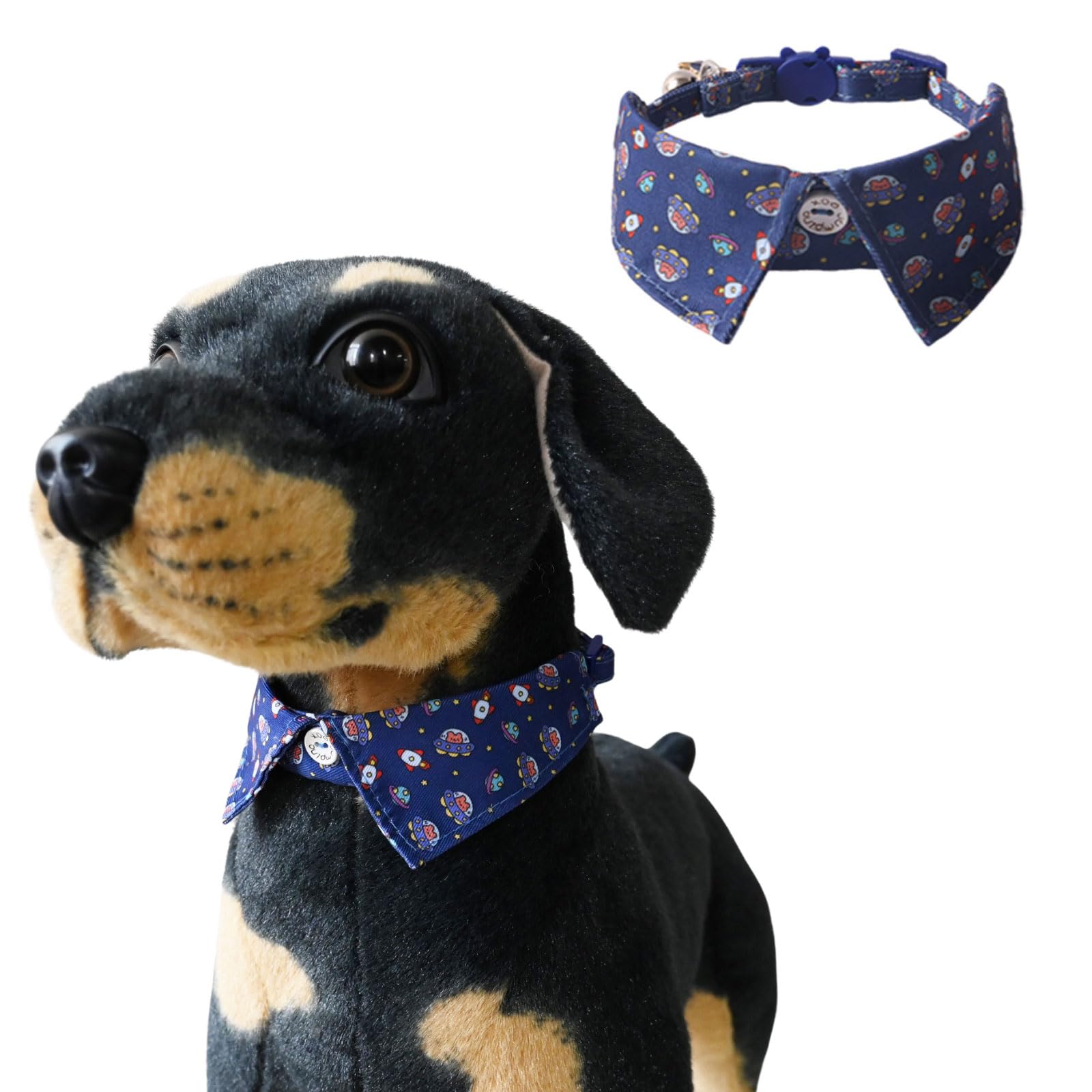 BT Bear Cute Style Small Dog Collar with Bell Adjustable Quick Release Cat Collars for Small Dogs Puppy,Dark Blue