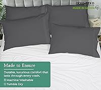 Vista 7 de Royale Linens Juego de 12 fundas de almohada grises – Fundas de almohada estándar de 20 x 26 pulgadas – 1800 microfibra cepillada – Resistente a