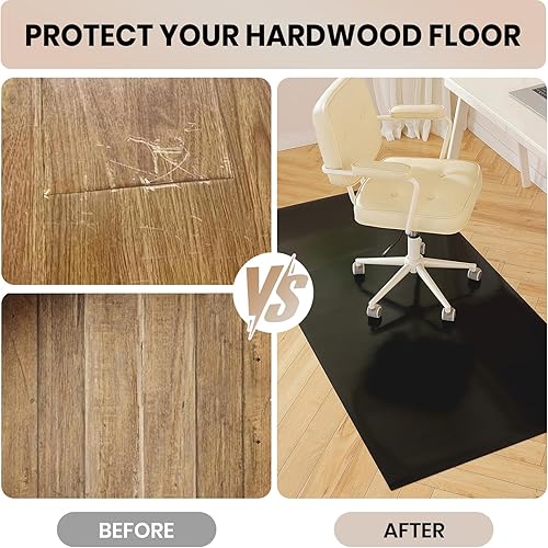 Miniatura 11 de Tapete transparente para silla de oficina para suelo de madera dura, tapete de escritorio de 36 x 48 pulgadas, protectores de piso de plástico