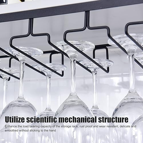 Miniatura 6 de Soporte para copas de vino, soporte para copas de vino debajo del estante, estante para copas de vino, estante para copas de vino, soporte de metal