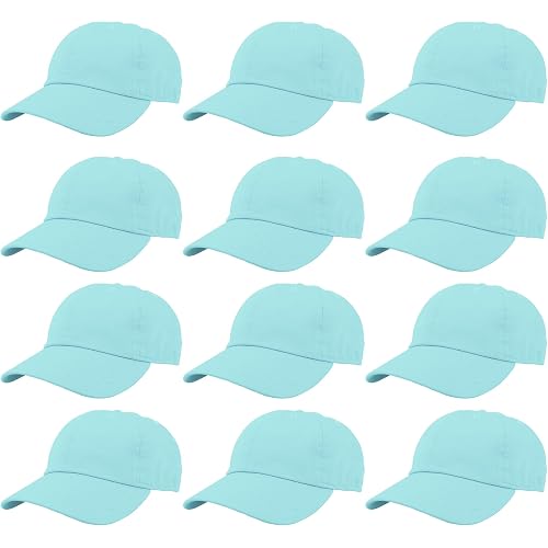 Gelante Baseball Caps Hats 100% Cotton Plain Blank Adjustable Size Wholesale Bulk of 12 Pack