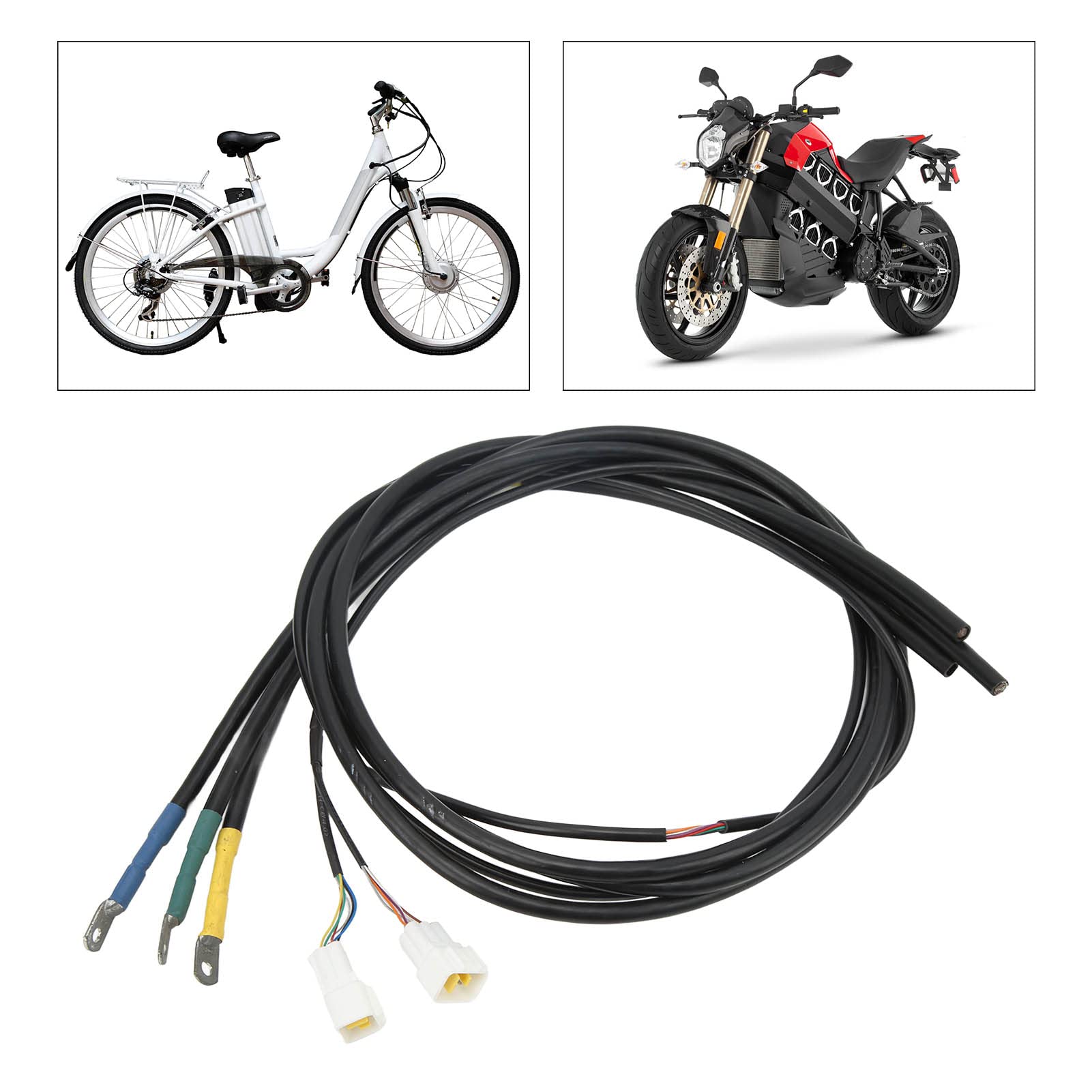 YUYTE Przedłużacz Silnika 16 mm² 4 szt. 1 Długość 35 M do Pojazdów Elektrycznych i Motocykli Drut Miedziany Zapewniający przewodność