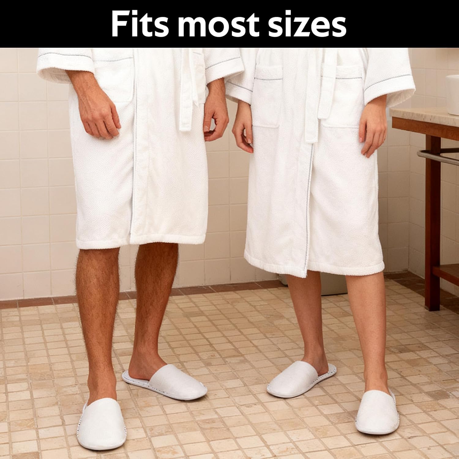 Disposable Slippers for Guests, 3 Pairs House Travel Slippers Non-slip Hotel Spa Guest Slipper White Unisex Slipper for Women Men Hotel, Spa, Travel, Shoeless Home - Image 4