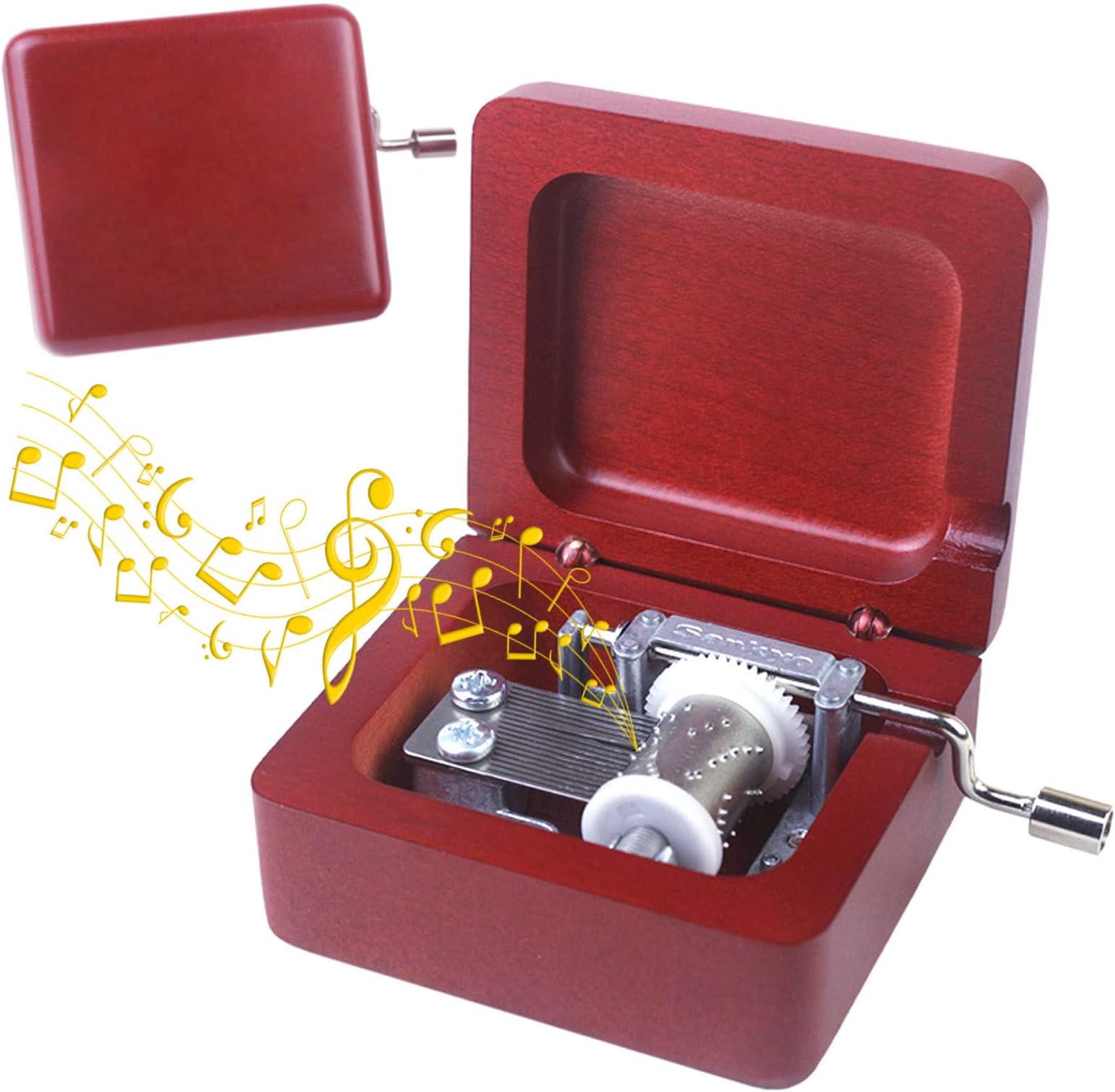 ROSIKING Wooden Music Box Hand Crank Classic Musical Boxes Christmas Birthday Valentine's Day Gifts Plays Howl's Moving Castle-Merry Go Round of Life
