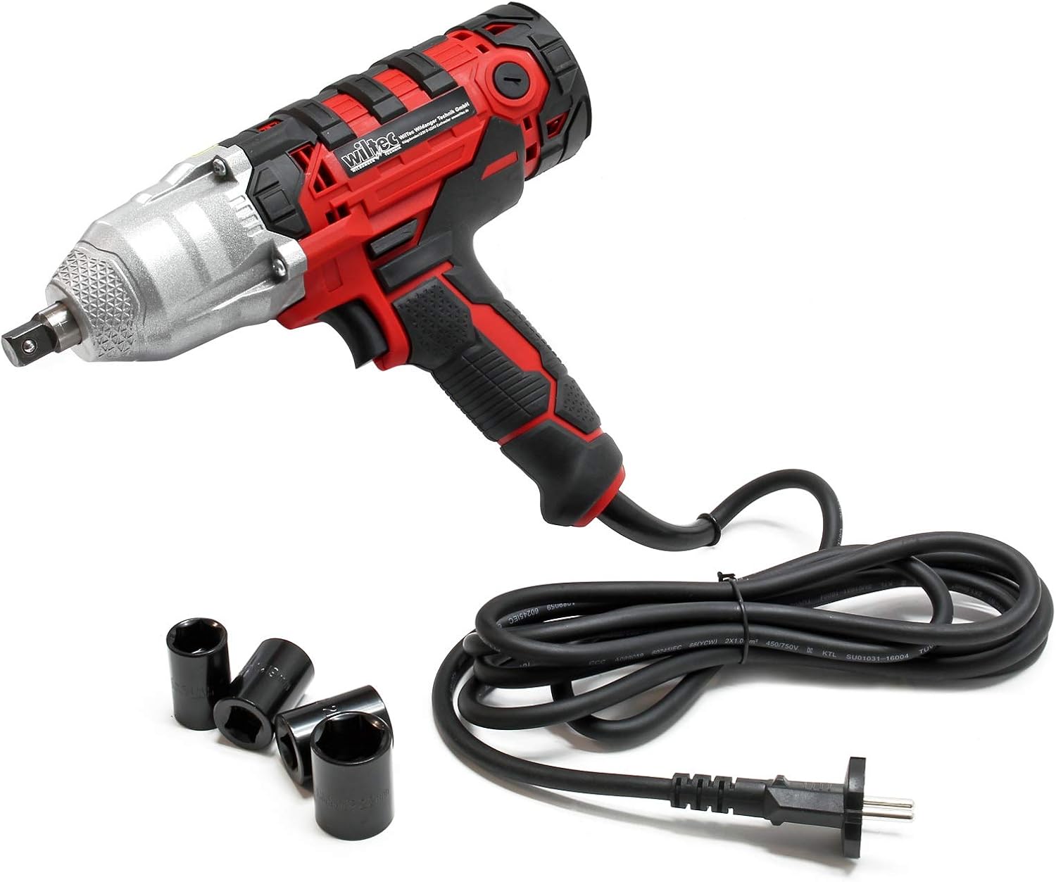 WilTec Electric Impact Wrench with cable and sockets