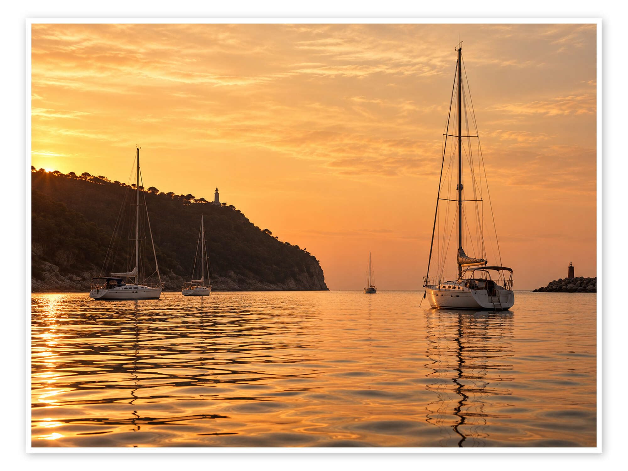 Evening sun in the bay Plakat