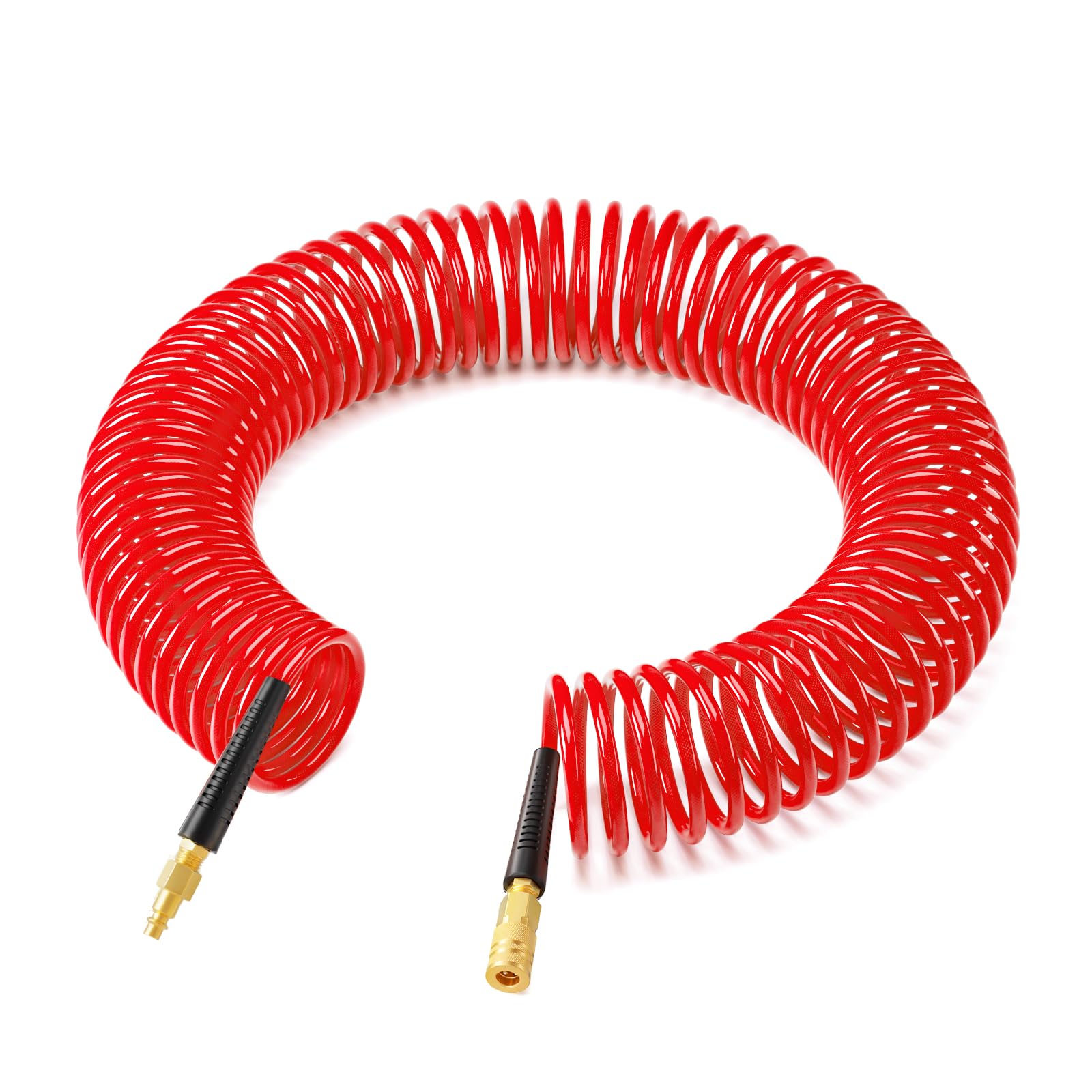 GASHER 1/4" x 50FT Polyurethane Recoil with Industrial Quick Coupler Red