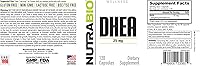 Vista 4 de NutraBio Suplemento DHEA para hombres y mujeres, 25 mg, 120 cápsulas