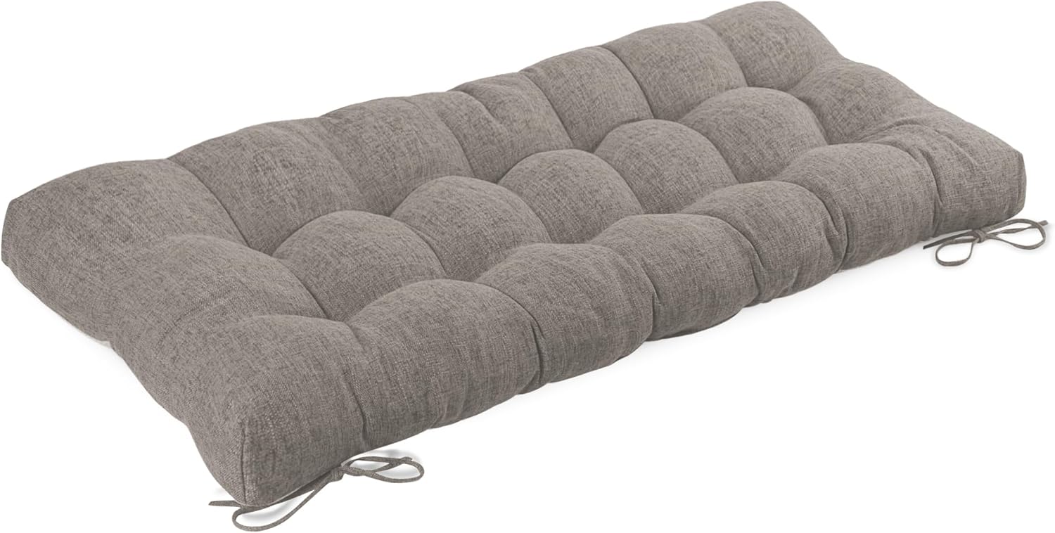 Bench Cushion for Indoor Furniture 46.5 x 19 inch Rectangle Bench Seat Cushion for Bay Window Entryway Bench Thick Textured Chair Cushion with Non-Slip Backing 1 Pack, Light Grey Light Grey 1