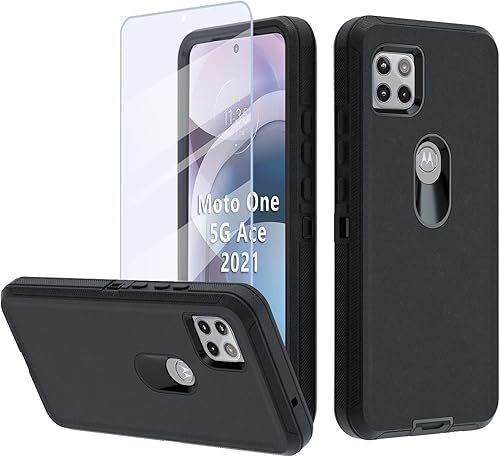 Miniatura 7 de NUFR Funda resistente para Moto One 5G Ace, Motorola One 5G Ace 2021, a prueba de golpes, a prueba de caídas, polvo, compatible con Motorola One 5G