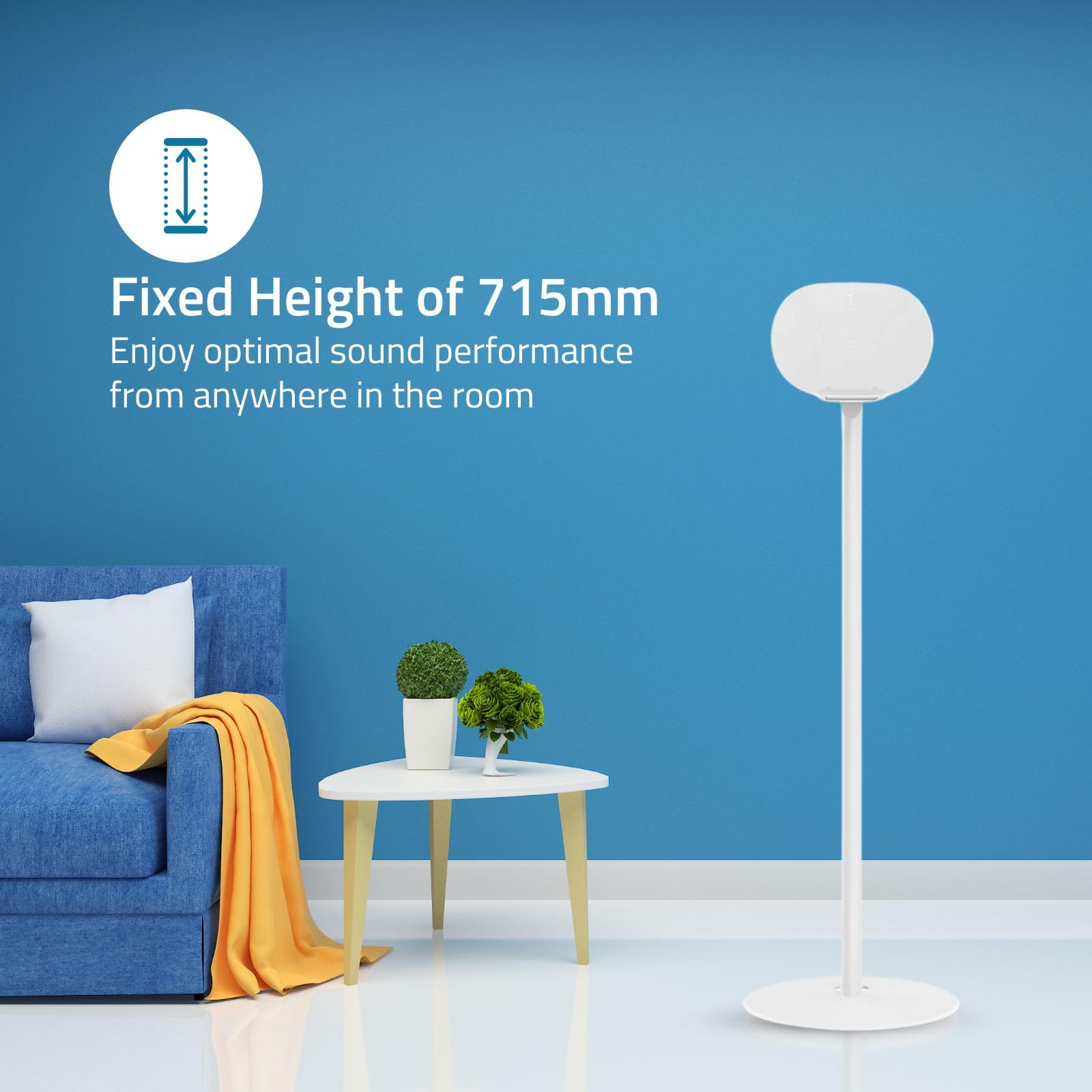 NEDIS Uchwyt głośnikowy – kompatybilny z: Sonos Era300 – stojak – 5 kg – stały – ABS/metal – biały