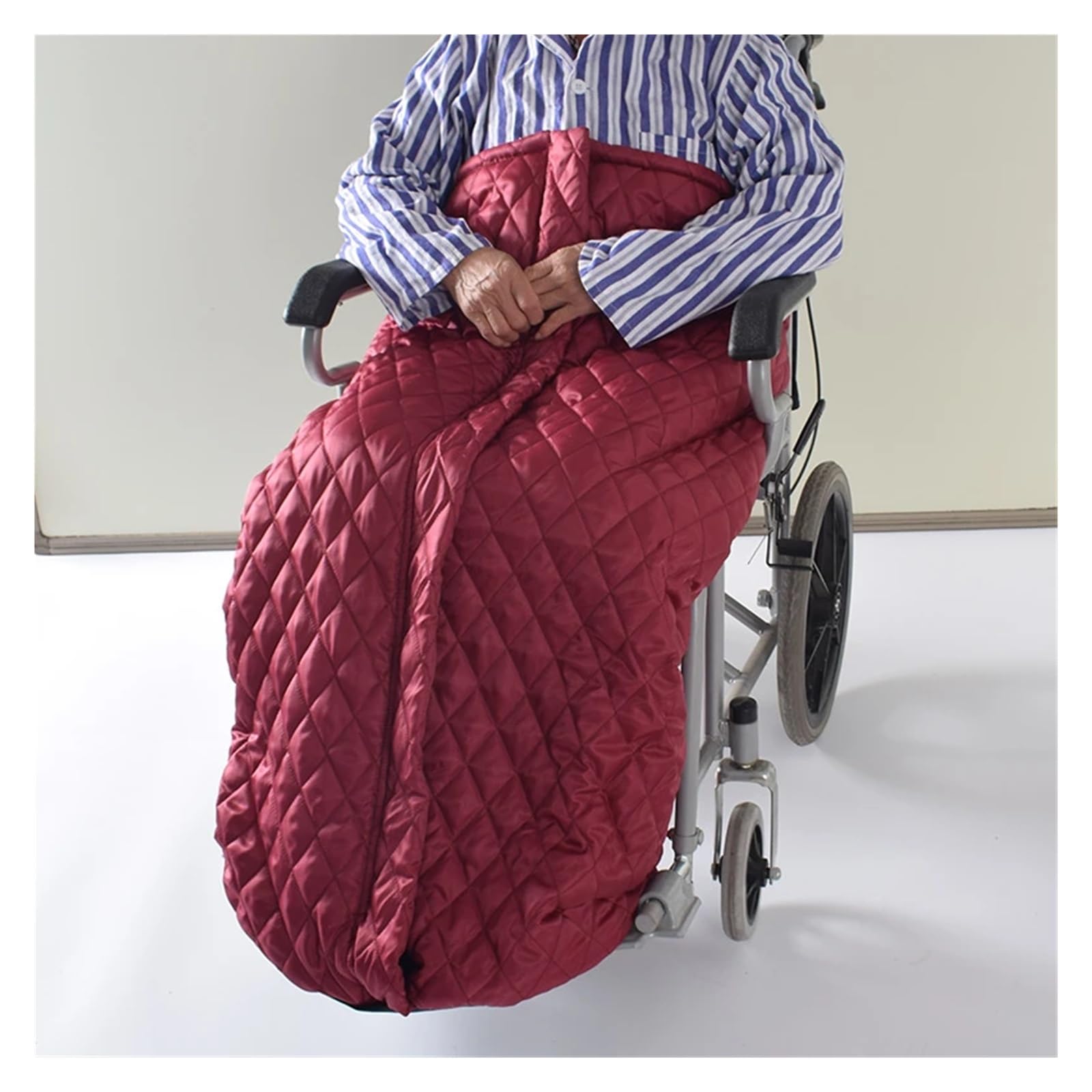 Manta Silla de Ruedas Manta cálida for Silla de Ruedas, Impermeable, Forrada Felpa, Gruesa, for Ancianos, Pacientes, con Cremallera, 1 Uds(Red)