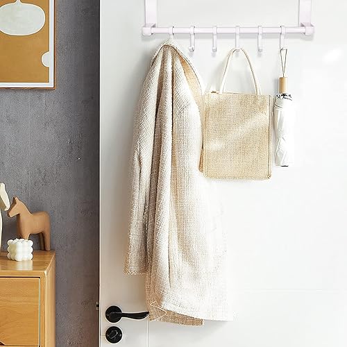 Miniatura 7 de Ganchos para colgar sobre la puerta, 6 ganchos para colgar sobre la puerta, organizador de puerta resistente de aluminio para toallas, bata,