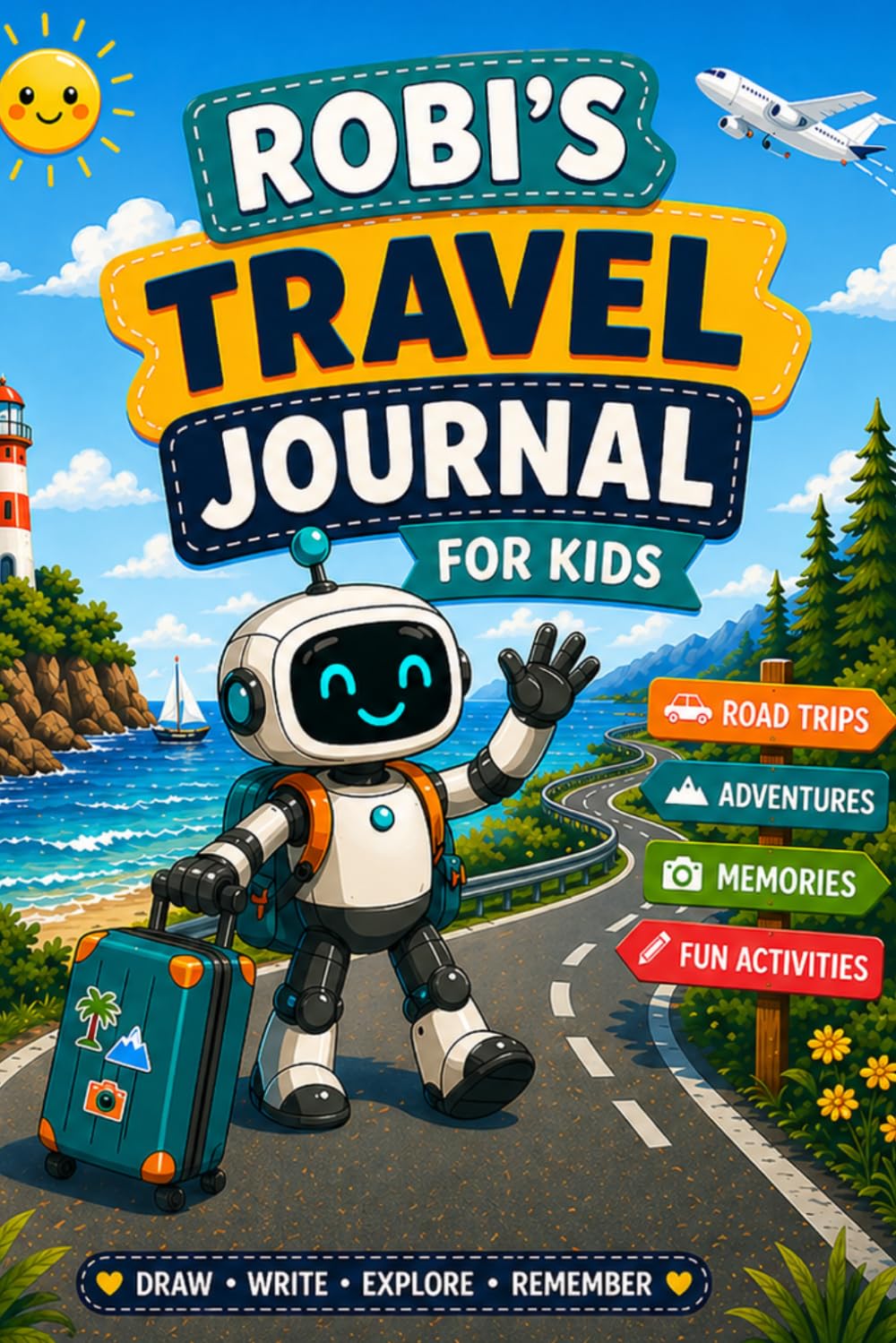Robi’s Travel Adventure Journal: Fun Vacation Diary with Prompts, Drawing Pages & Robot Missions (Ages 4–8)