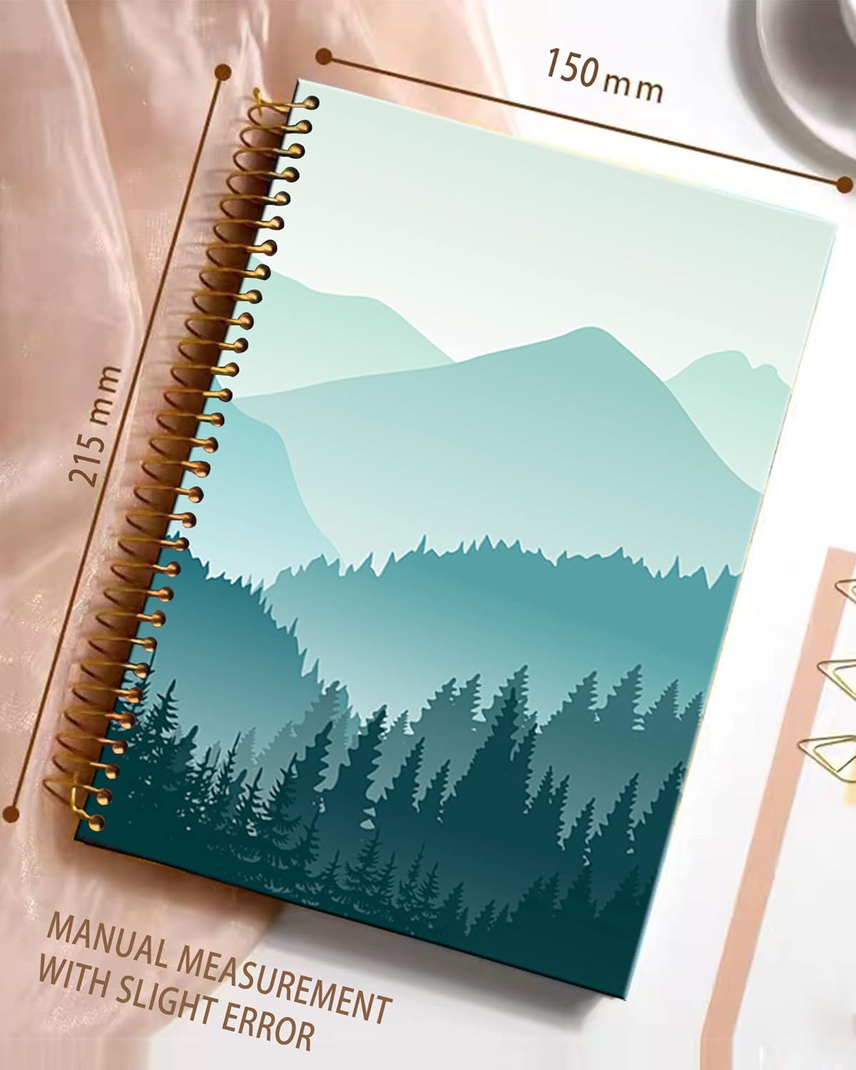 iampanda Spiral Journal Notebook,Strong Twin-Wire Binding with Premium Paper for Girl Women,60 Sheets A5 College Ruled Notebook/Journal,Perfect for School Office Home Gifts,Beautiful Green Mountain - Image 2