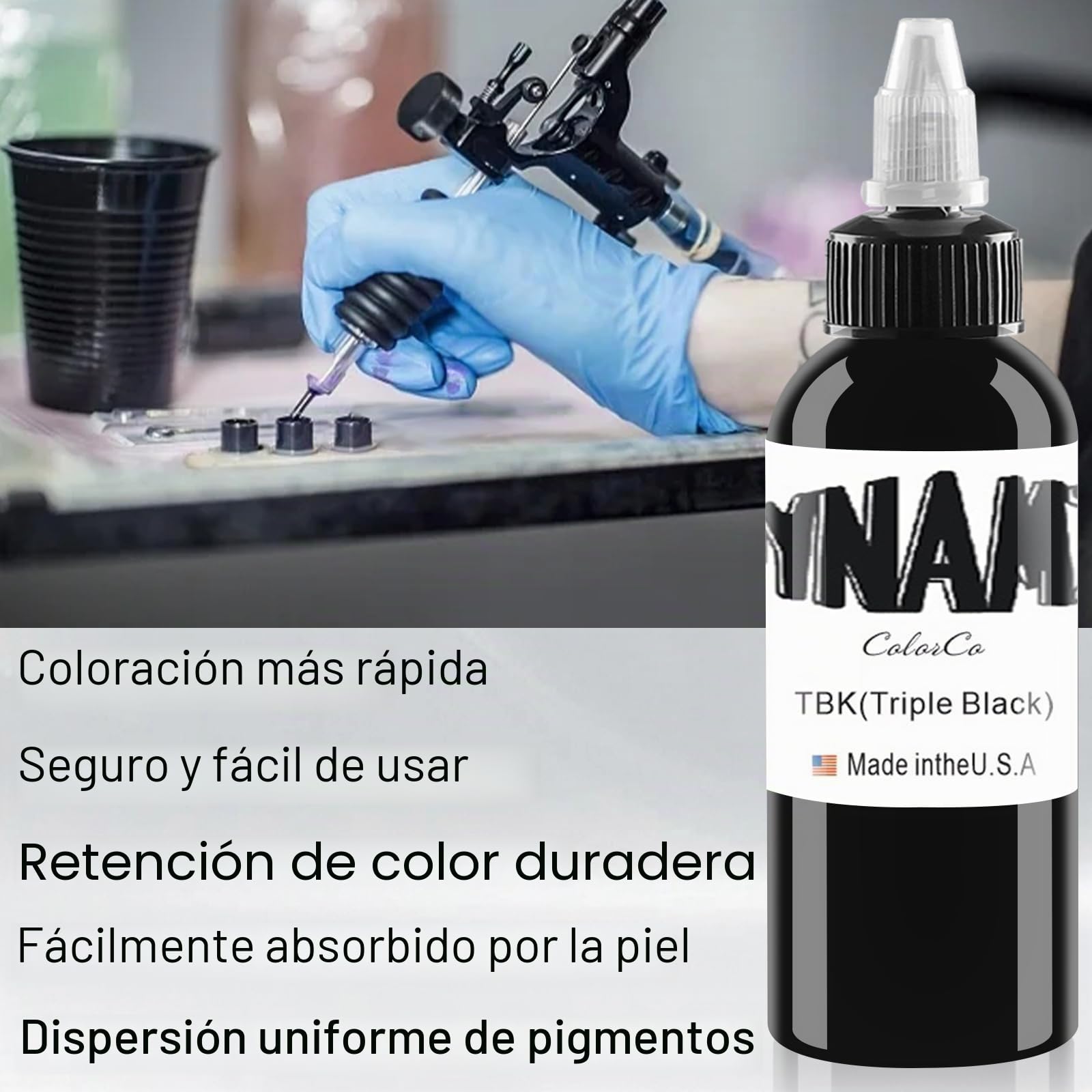 2 botellas de tinta negra pura para tatuajes, tinta negra verdadera para tatuajes humanos o piel experimental (30 ml)