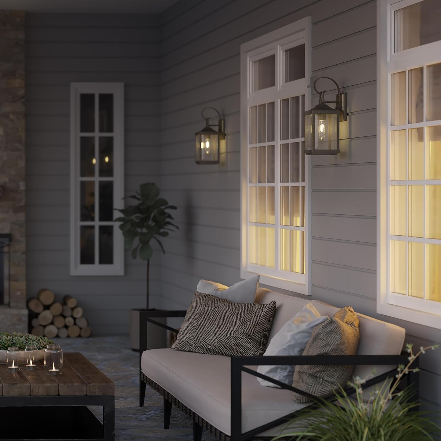 Progress Lighting Gibbes Street Collection 1-Light Clear Beveled Glass New Traditional Outdoor Small Wall Lantern Light Antique Bronze
