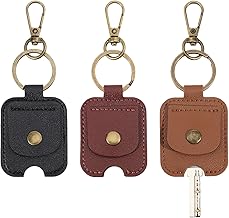 GLOBLELAND 3 Pcs 3 Color PU Leather Car Key Cover Broken Key Holder Car Keys Loop Replacement Leather Keys Sleeve for Men and Women
