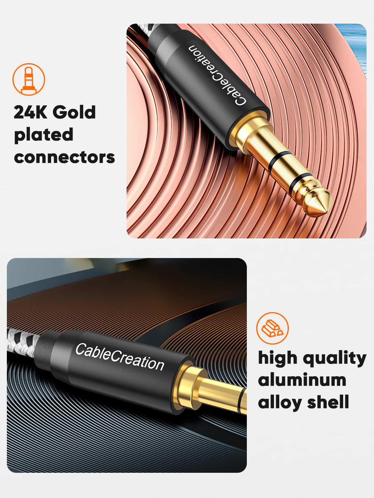 Conector Tipo C/USB-C Chapado En Oro De 3 M A Cable De Audio Estéreo Macho De 6,35 Mm