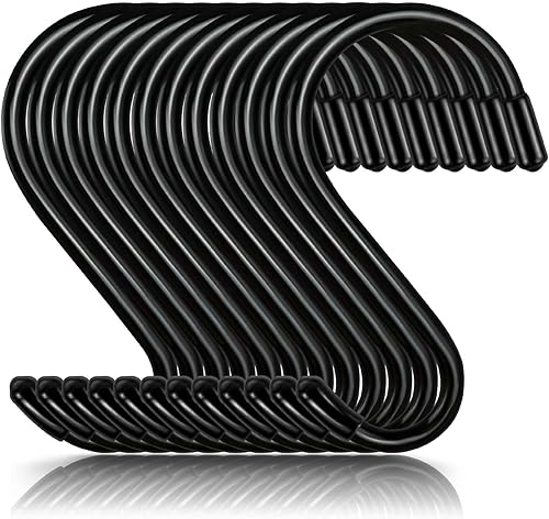 Miniatura 1 de DINGEE Ganchos para plantas de 4 pulgadas para colgar, paquete de 12 ganchos grandes en S, ganchos en S resistentes para armario, ganchos de jeans