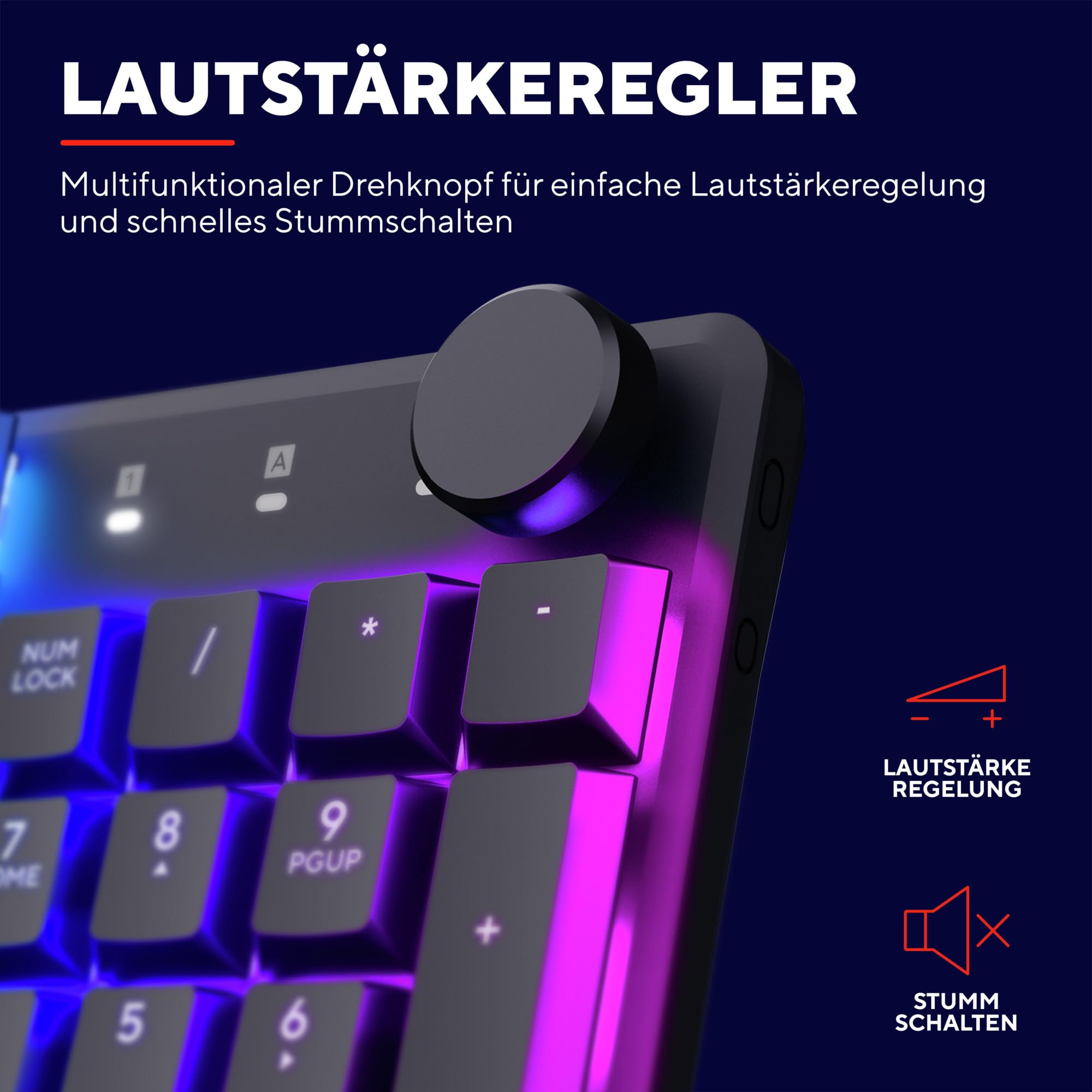 Trust GXT 868 Torix Mechanische Tastatur Kabellos Deutsches QWERTZ Layout, RGB Wiederaufladbare Gaming Tastatur 2.4 GHz 100H Akkulaufzeit, Huano-Switches Flache Tasten, Programmierbar, PC Laptop