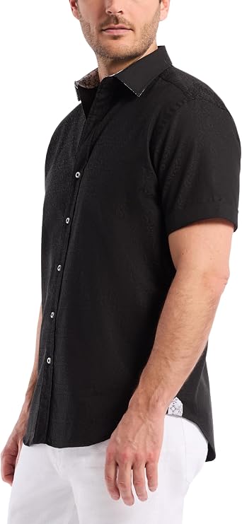 Robert Graham Men's Windsor Short Sleeve Woven Button Down Shirt