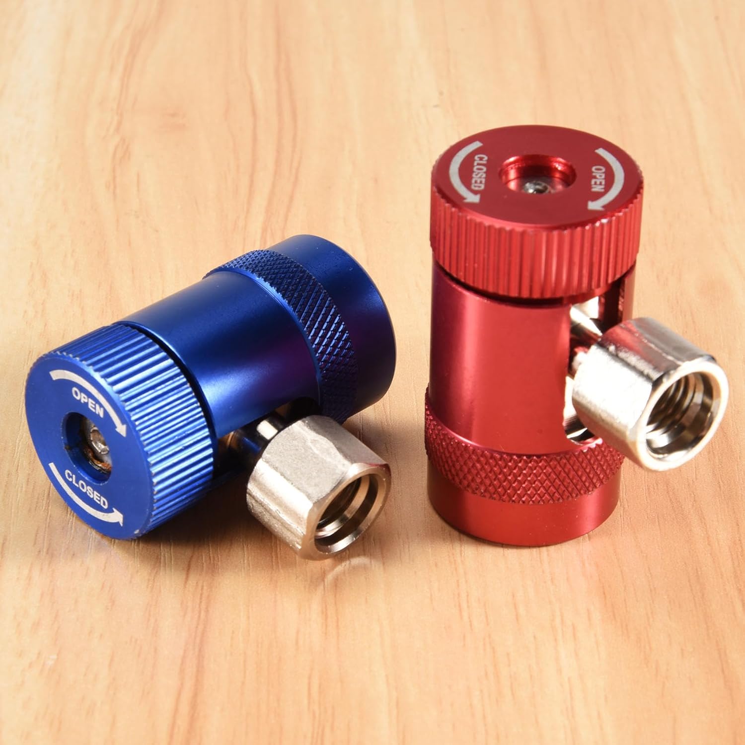R1234YF Self-Sealing Can Tap with R134A Tank Adapter and R1234 Quick Couplers, for A/C RefrigerAnts Mainfold Gauge Set, Red&blue&gold