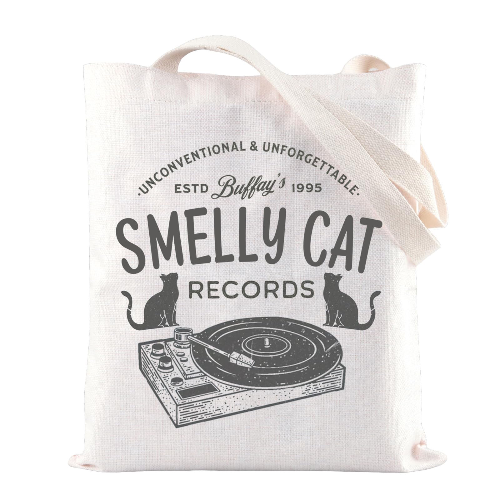 ZJXHPO Smelly Cat Records Tote Bag Smelly Cat Lover Reusable Grocery shopping bag