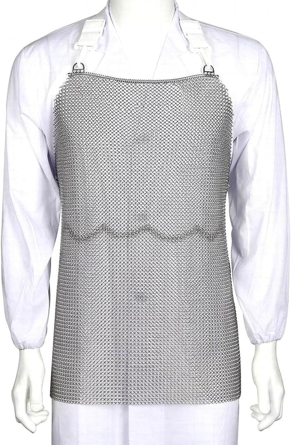 Tablier Tablier Résistant Aux Coupures De Sécurité De Boucher,Tablier En Métal En Acier Inoxydable 316,Tablier De Protection De Travail Sûr,Bretelles Réglables,Cotte Maille Vêtements W55xL70cm